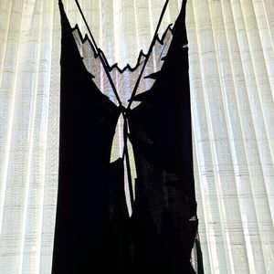 Sexy, spaghetti strap, peekaboo, black dress